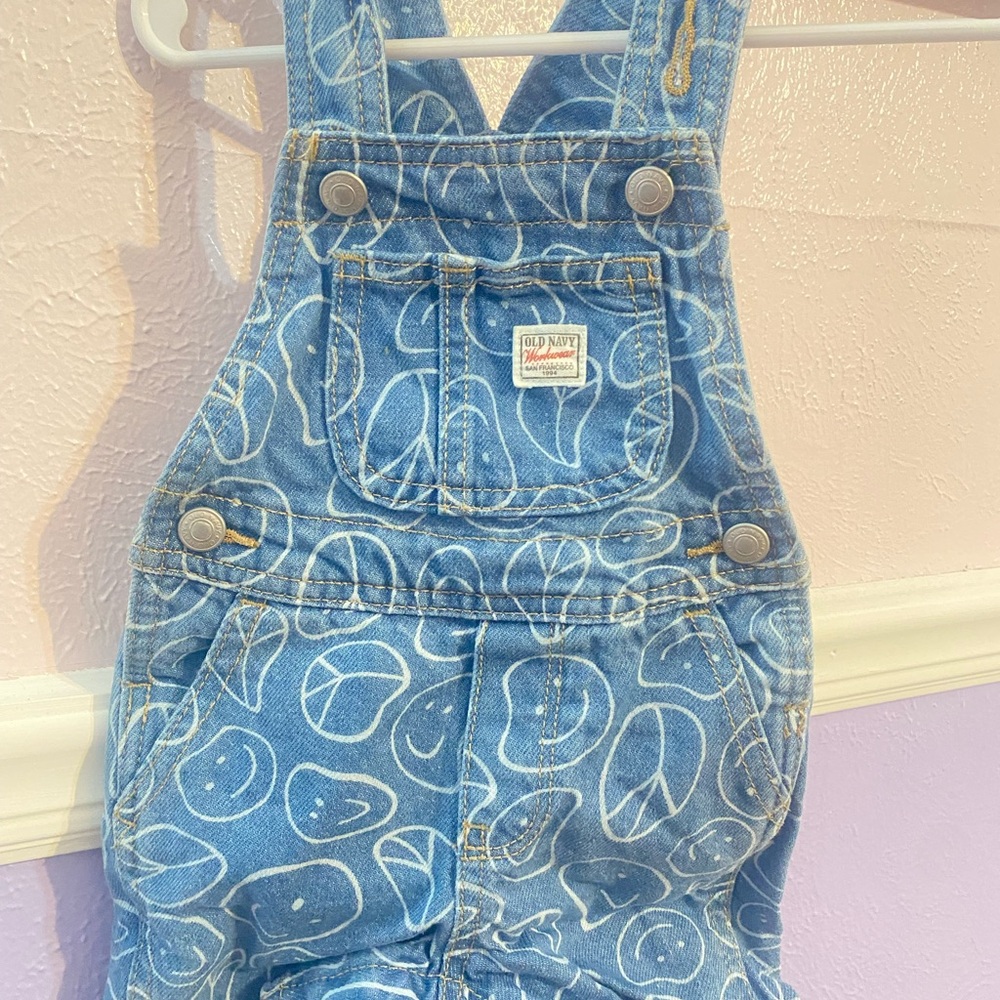 Old Navy Patterned Blue Kids Overalls